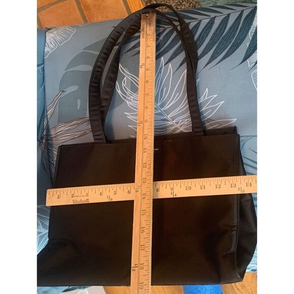 Kate Spade SAM 90s Y2K Black Nylon Icon Big Box Tote Bag Purse vintage MCM - Picture 6 of 9